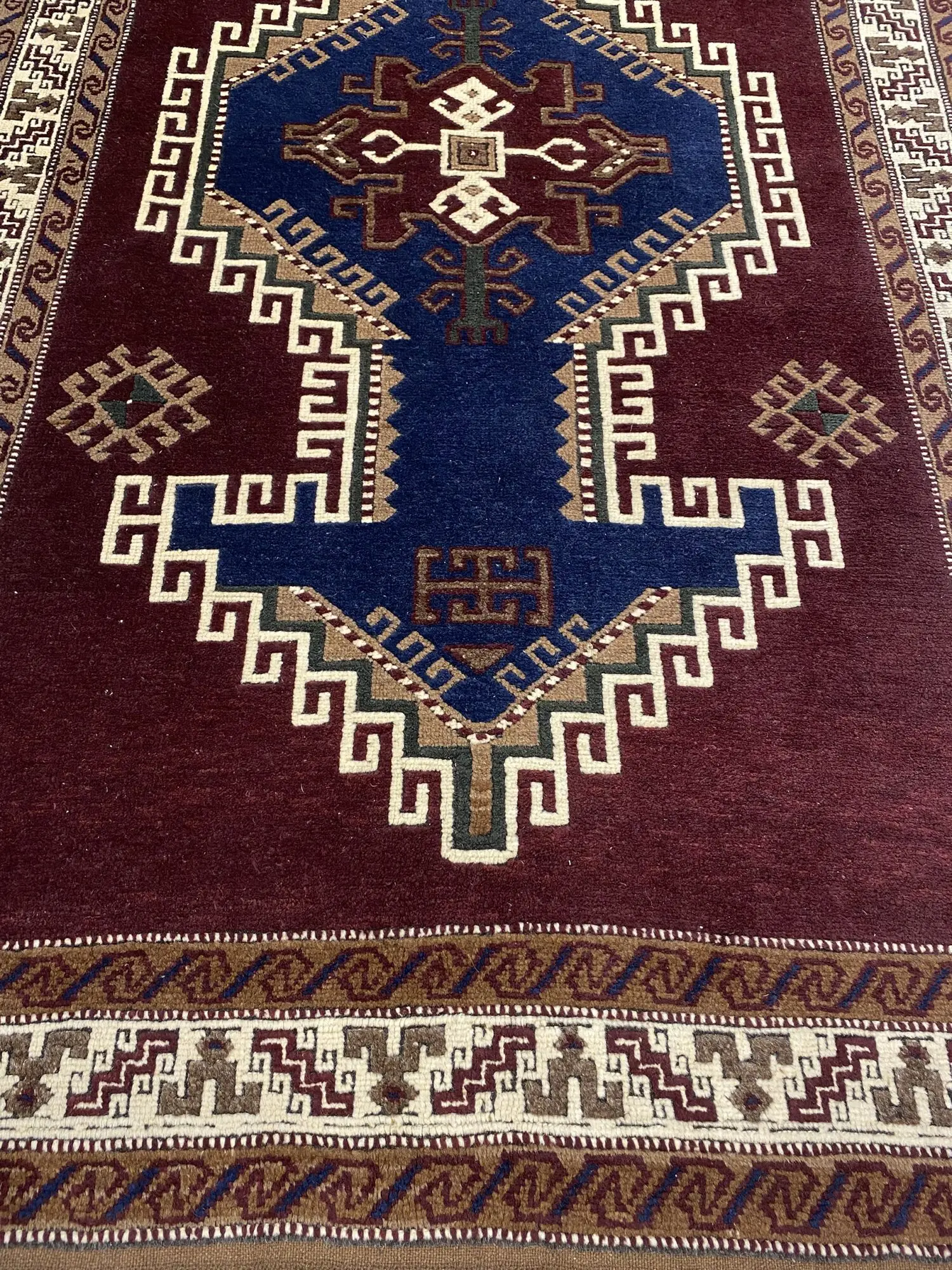 Vintage Turkish 5' 2" x 9' 3" Handmade Wool Area Rug