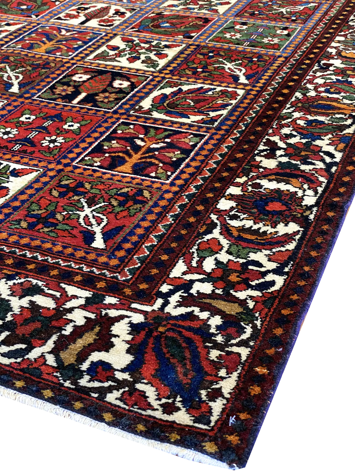 Antique Persian Bakhtiari 4' 8" x 6' 10" Handmade Wool Area Rug - Shabahang Royal Carpet
