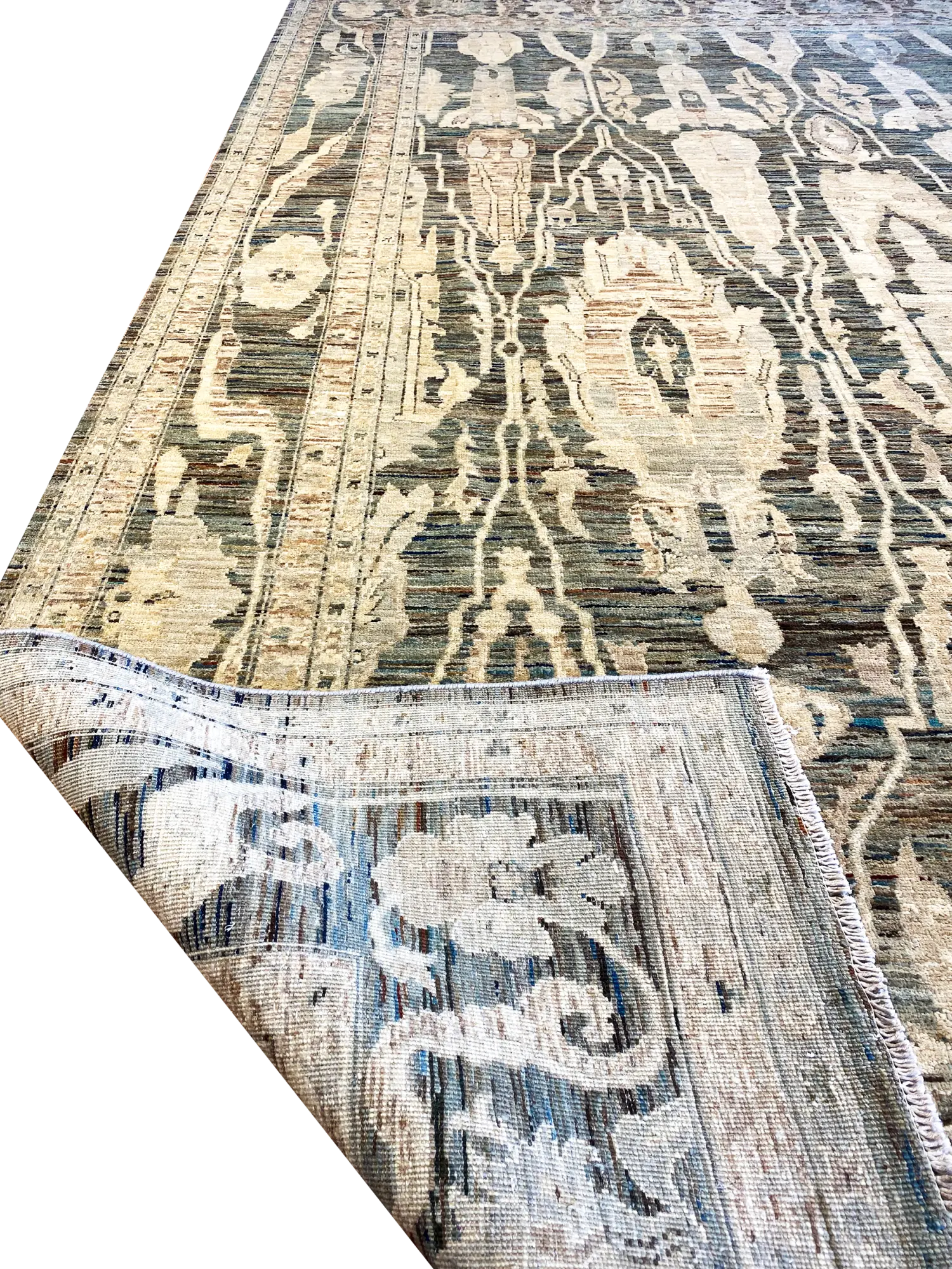 Modern Oushak 9' 7" x 12' 9" Handmade Area Rug - Shabahang Royal Carpet