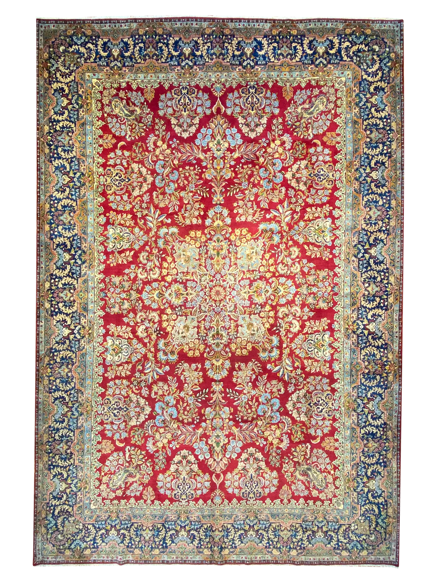 Antique Persian Yazd 10' 1" x 15' 2" Handmade Area Rug - Shabahang Royal Carpet