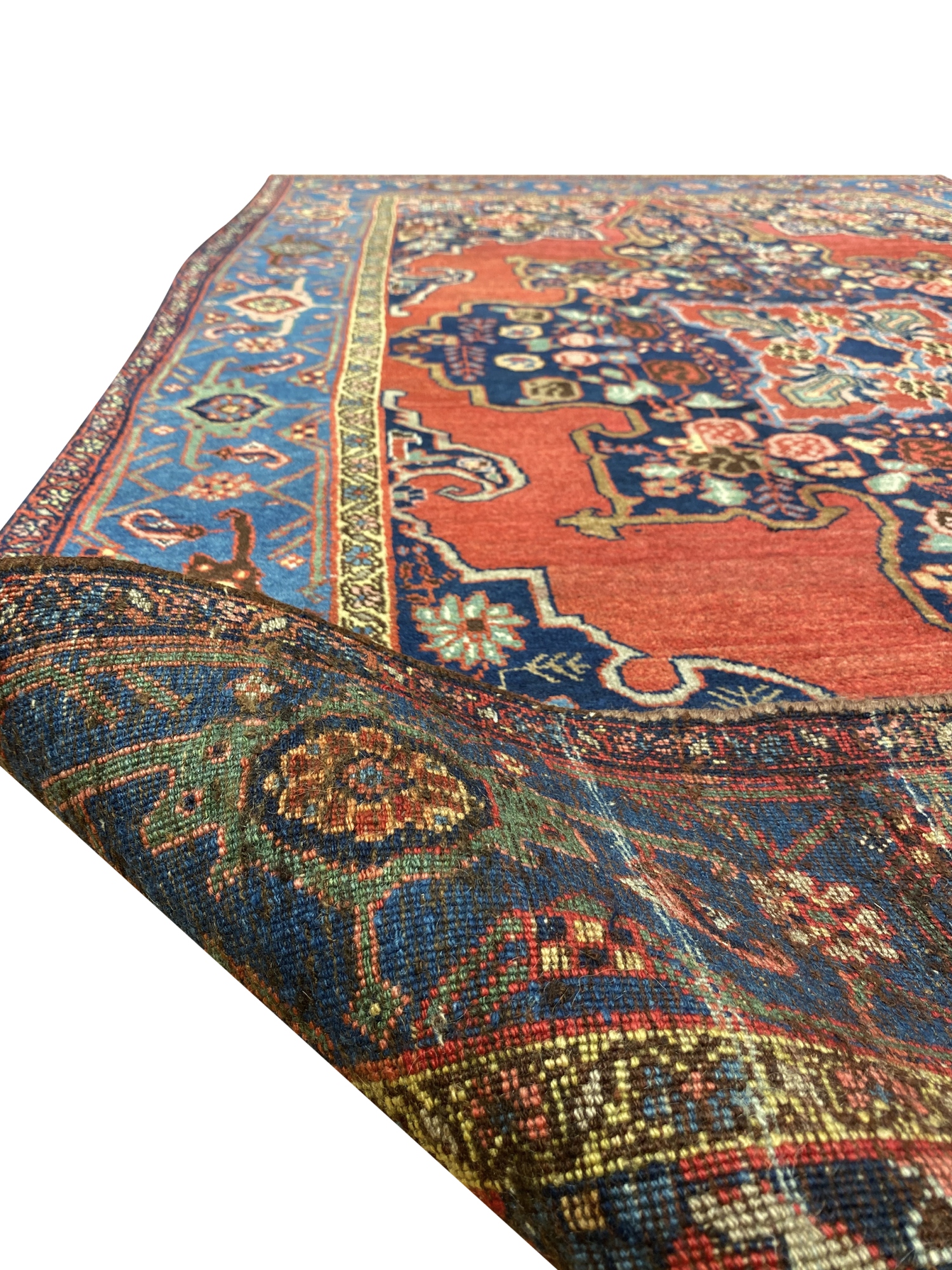 Antique Persian Bijar 4' 10" x 9' Handmade Wool Area Rug
