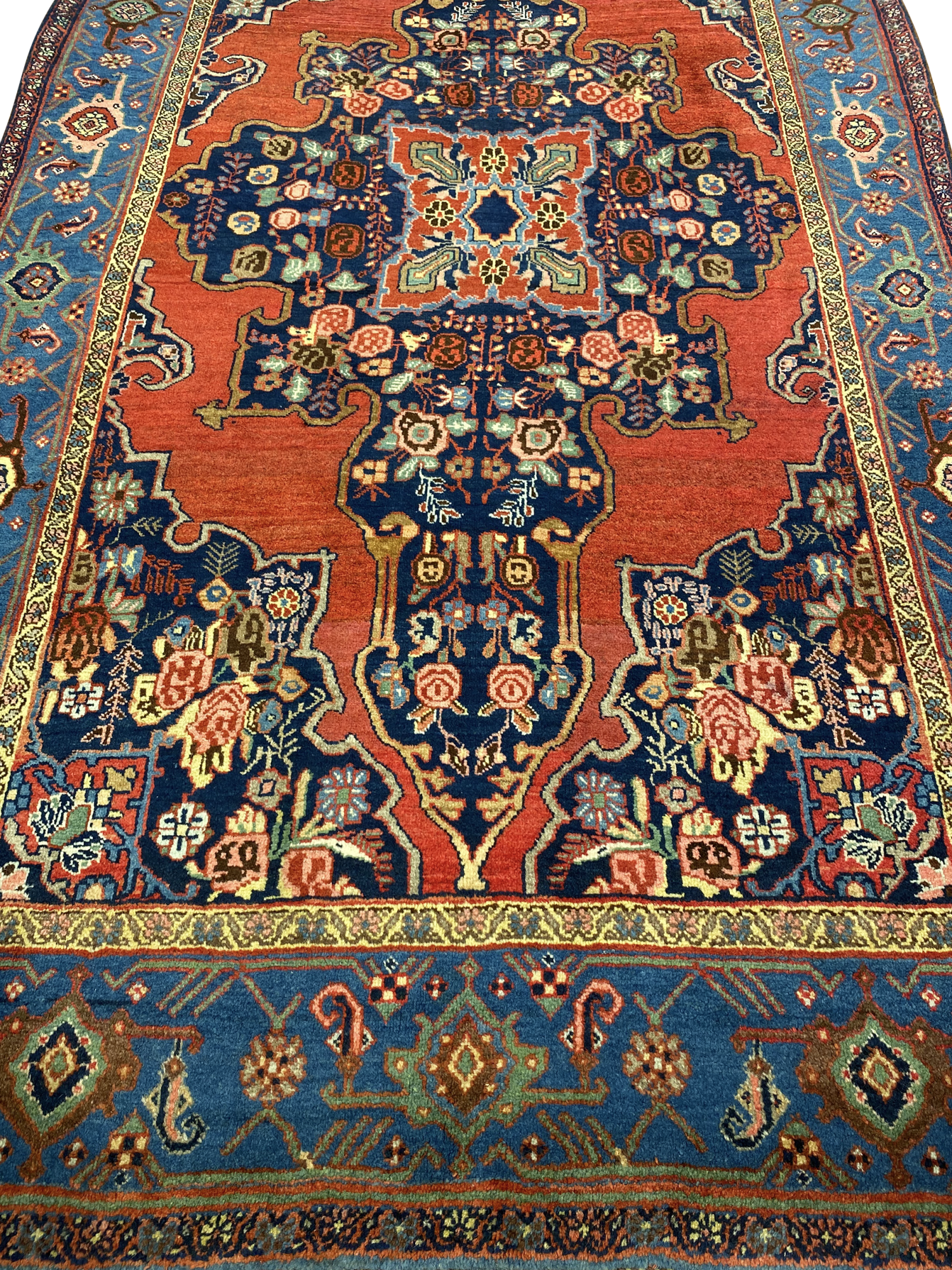 Antique Persian Bijar 4' 10" x 9' Handmade Wool Area Rug