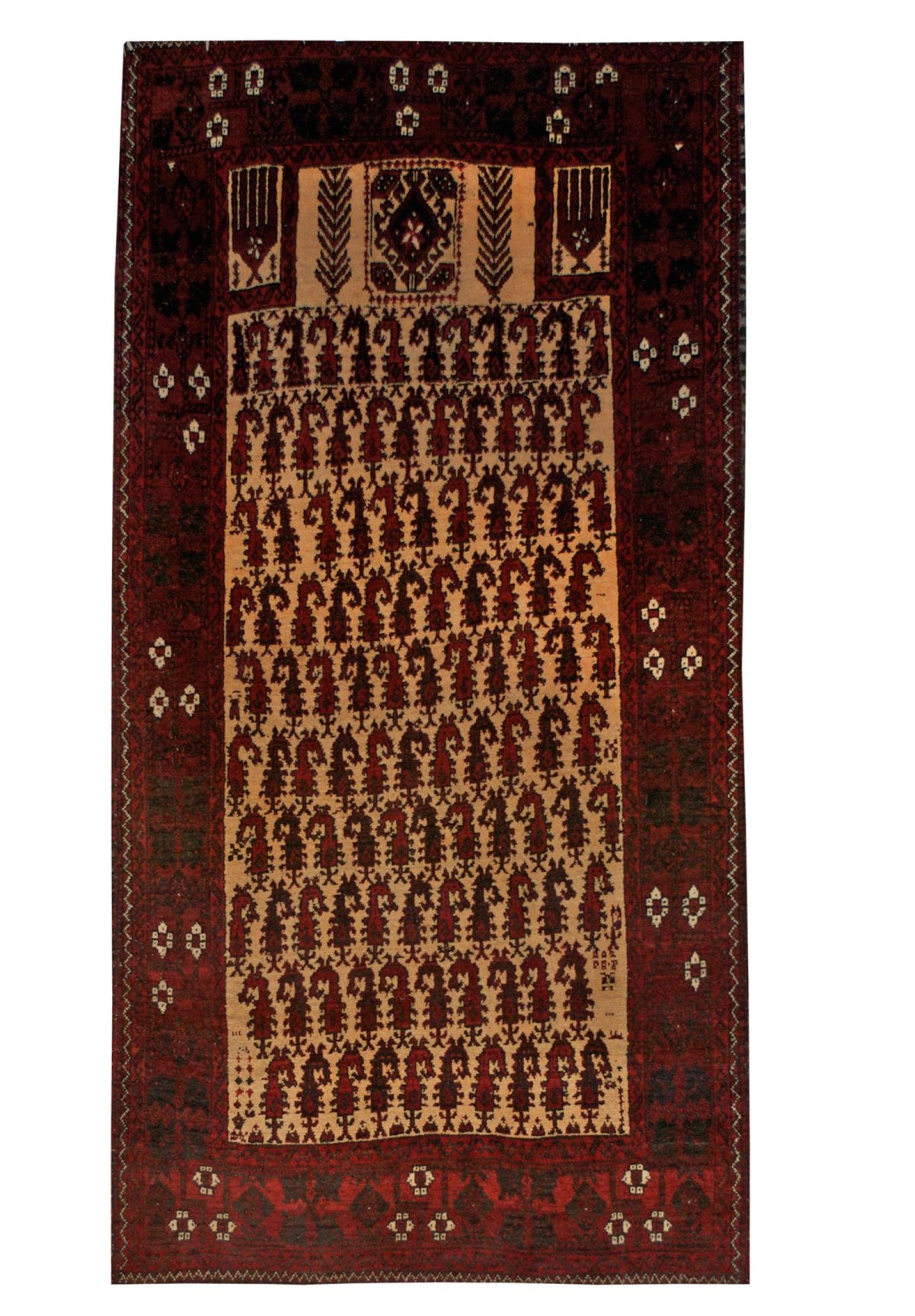 Balouchi Tribal 3' 2" x 5' 9" Beige Wool Handmade Area Rug - Shabahang Royal Carpet