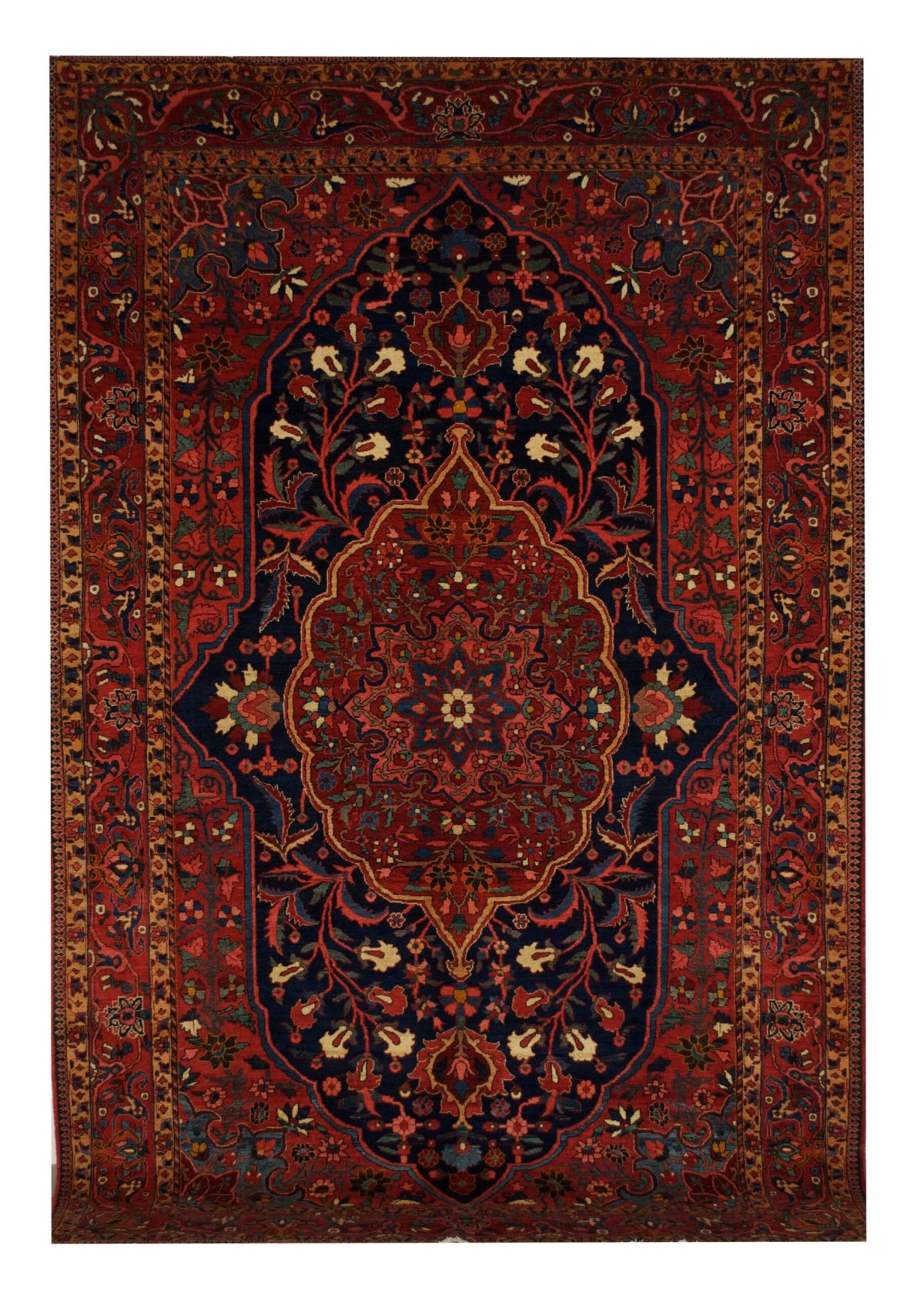 Antique Persian Bakhtiari 7' 2" x 10' 8" Handmade Wool Area Rug - Shabahang Royal Carpet
