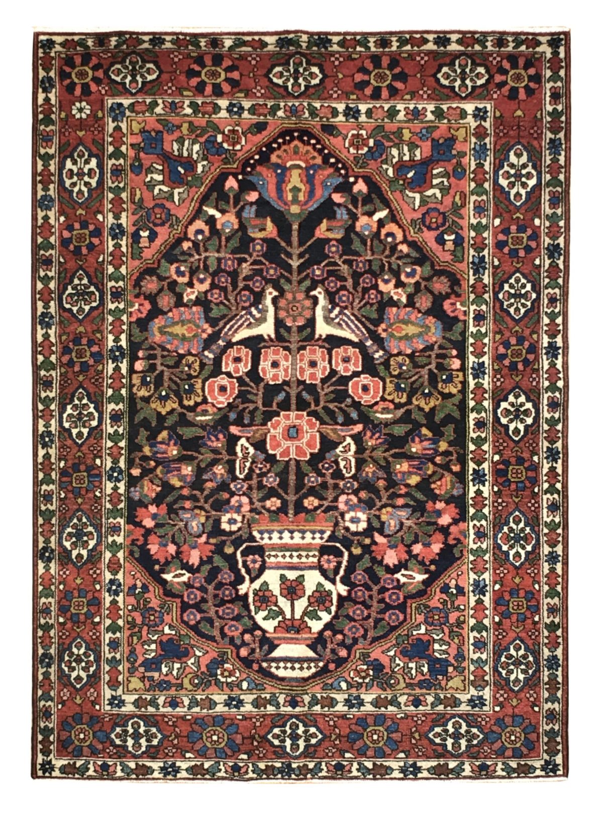 Antique Persian Bakhtiari 4' 10" x 6' 10" Handmade Wool Area Rug - Shabahang Royal Carpet