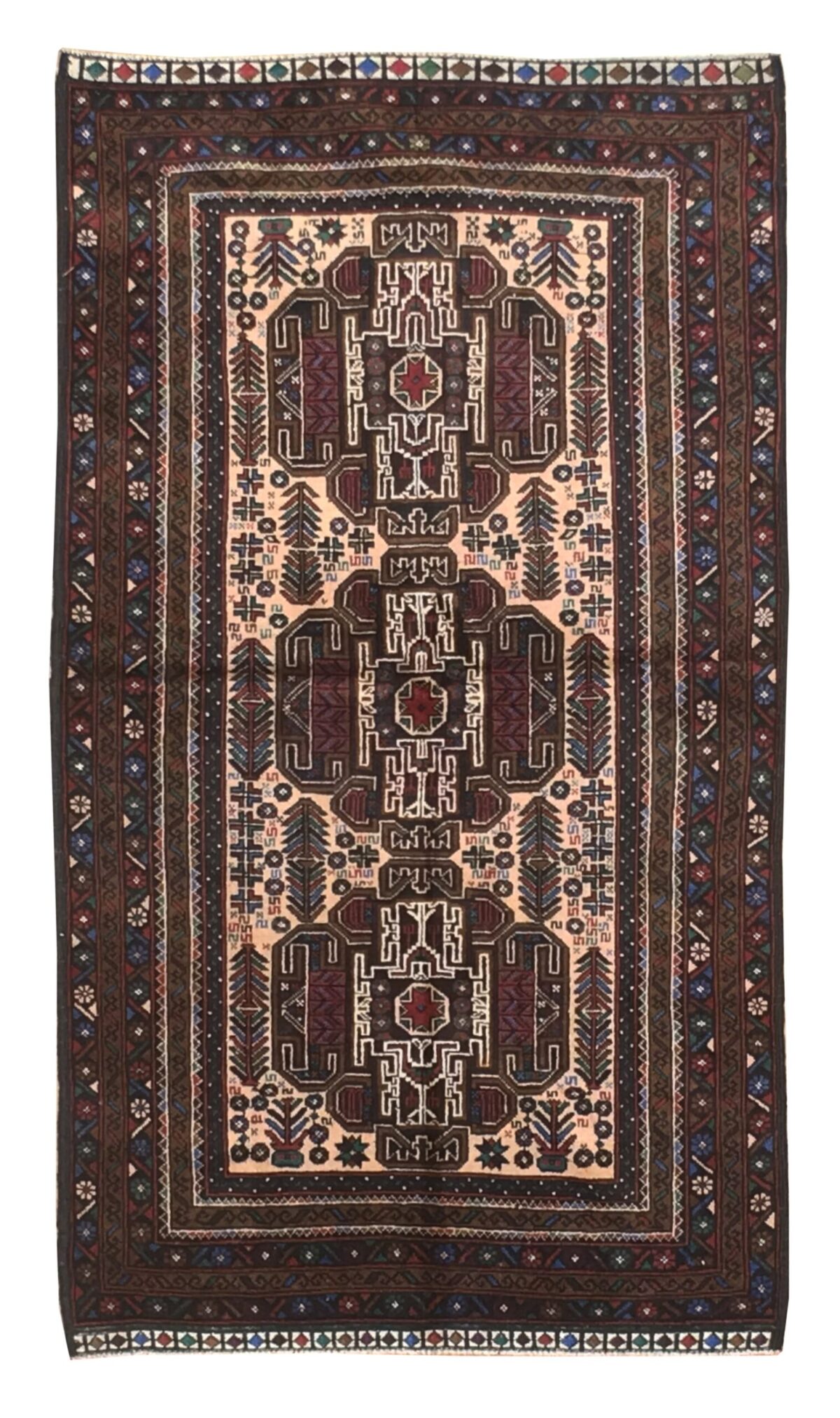 Balouchi Tribal 3' 6" x 6' 1" Wool Handmade Area Rug - Shabahang Royal Carpet