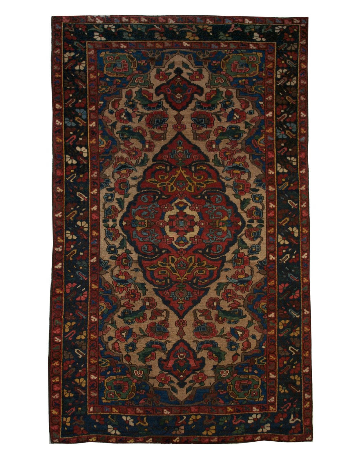 Antique Persian Bakhtiari 3' 11" x 6' 7" Handmade Wool Area Rug - Shabahang Royal Carpet