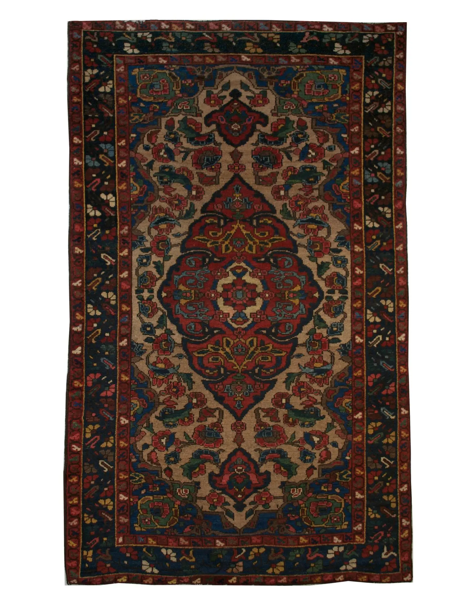 Antique Persian Bakhtiari rug 3' 11" x 6' 7" Handmade Wool Area Rug - Shabahang Royal Carpet