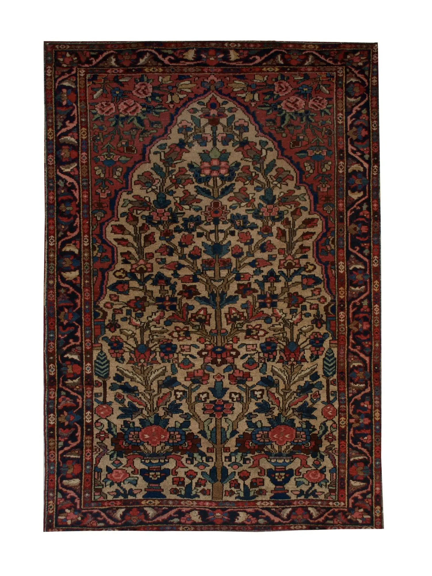 Antique Persian Bakhtiari rug 4' 5" x 6' 5" Handmade Wool Area Rug - Shabahang Royal Carpet