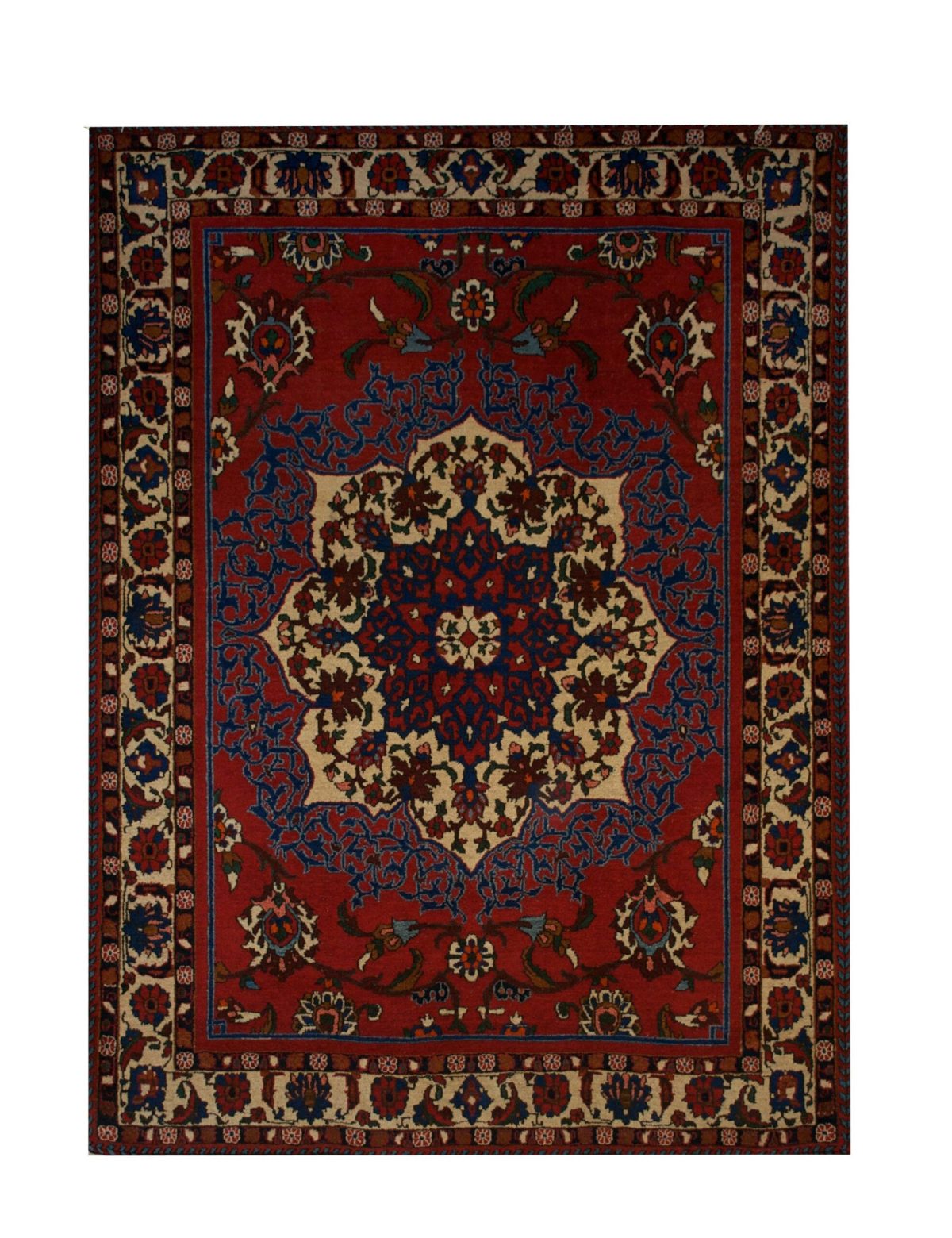 Vintage Persian Bakhtiari 5' x 6' 9" Handmade Wool Area Rug - Shabahang Royal Carpet