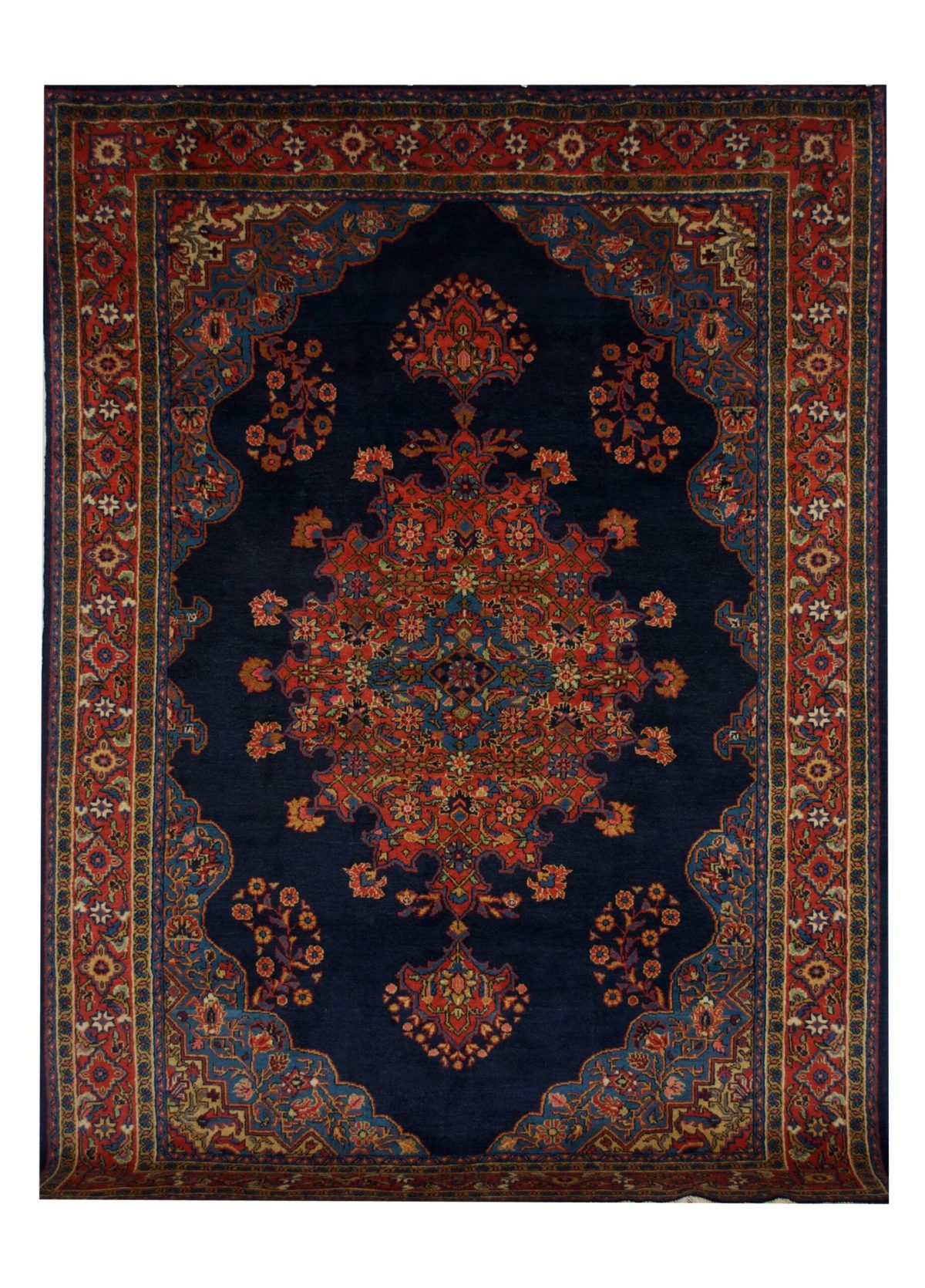 Vintage Persian Bakhtiari 7' 8" x 10' 7" Handmade Wool Area Rug - Shabahang Royal Carpet