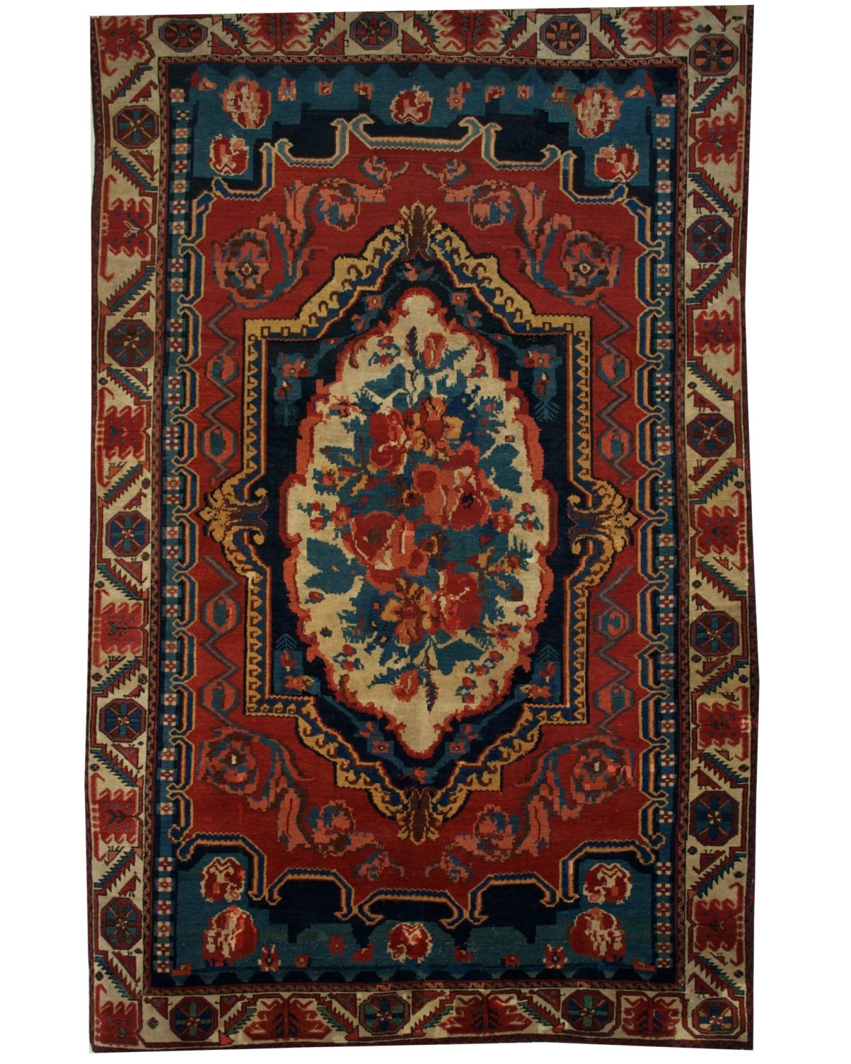 Antique Persian Bakhtiari 5' 8" x 8' 11" Handmade Wool Area Rug - Shabahang Royal Carpet