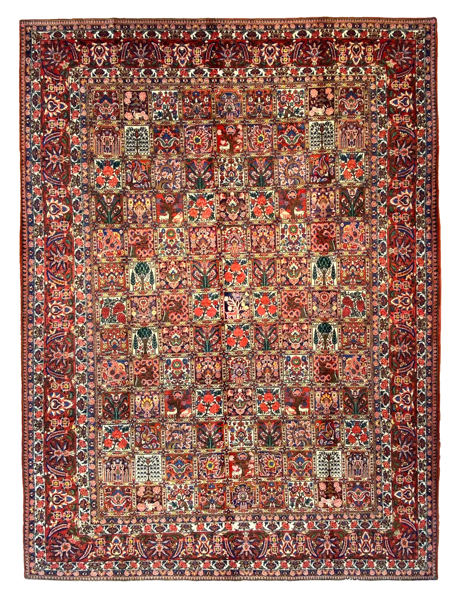 Antique Persian Bakhtiari 10' x 14' Handmade Area Rug - Shabahang Royal Carpet