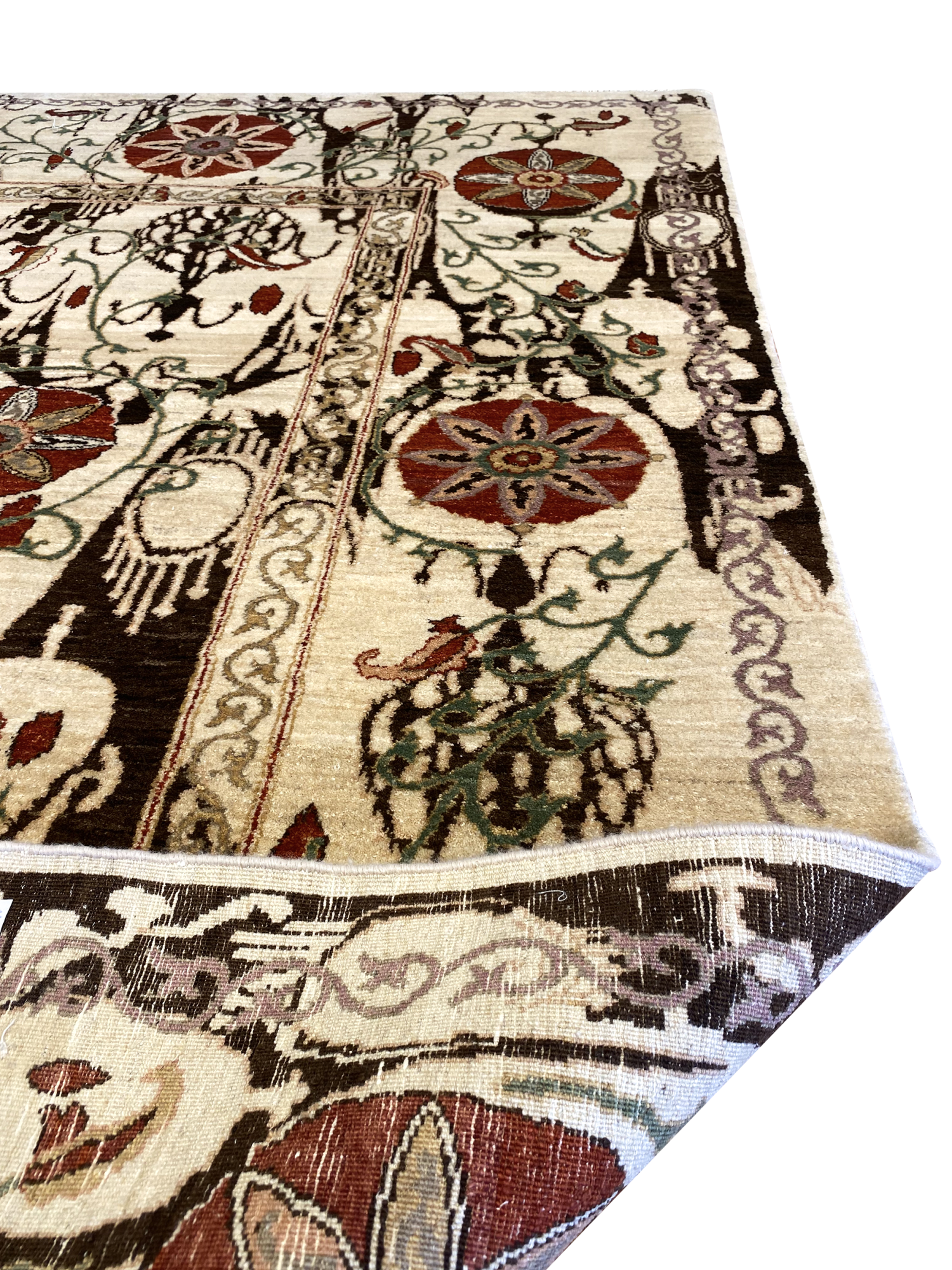 Persian Suzani 5' x 6' 11" Handmade Area Rug - Shabahang Royal Carpet