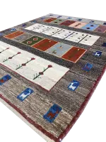 Persian Gabbeh 5' x 6' 7" Wool Handmade Area Rug - Shabahang Royal Carpet