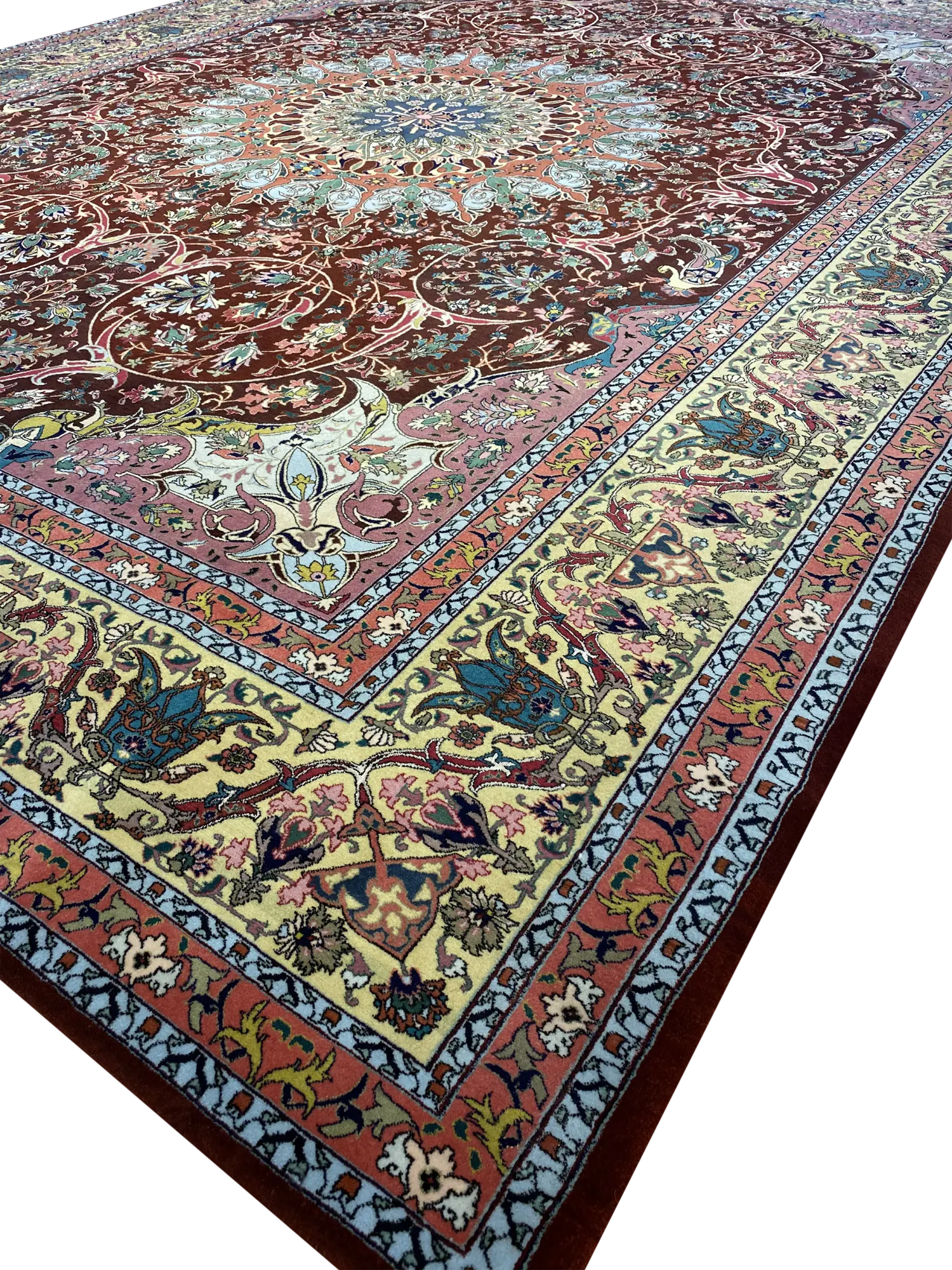Semi-Antique Persian Tabriz 9' 7" x 12' 7" Handmade Area Rug - Shabahang Royal Carpet