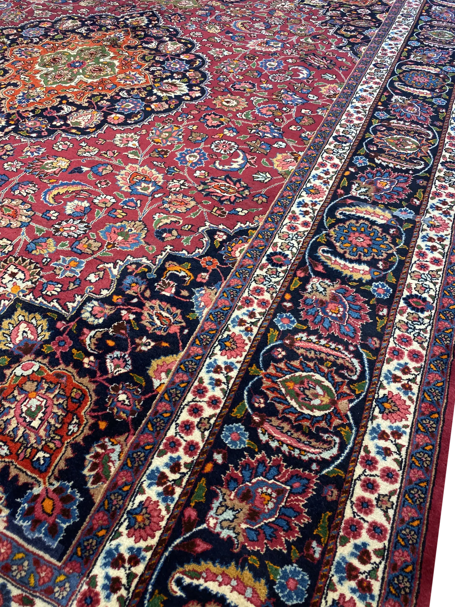Semi-Antique Persian Mashad 10' x 13' Handmade Area Rug - Shabahang Royal Carpet