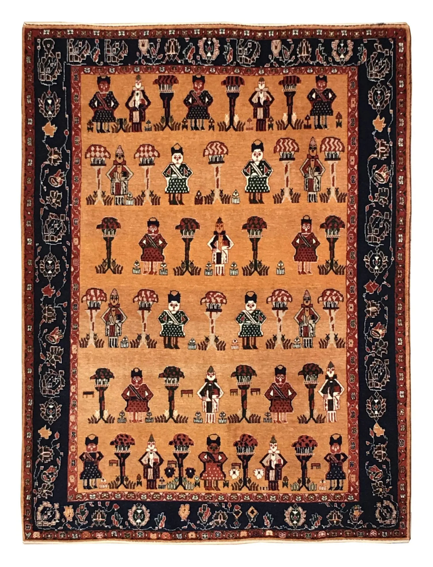 Persian Gabbeh wool rug 5' x 7' Wool Handmade Area Rug - Shabahang Royal Carpet