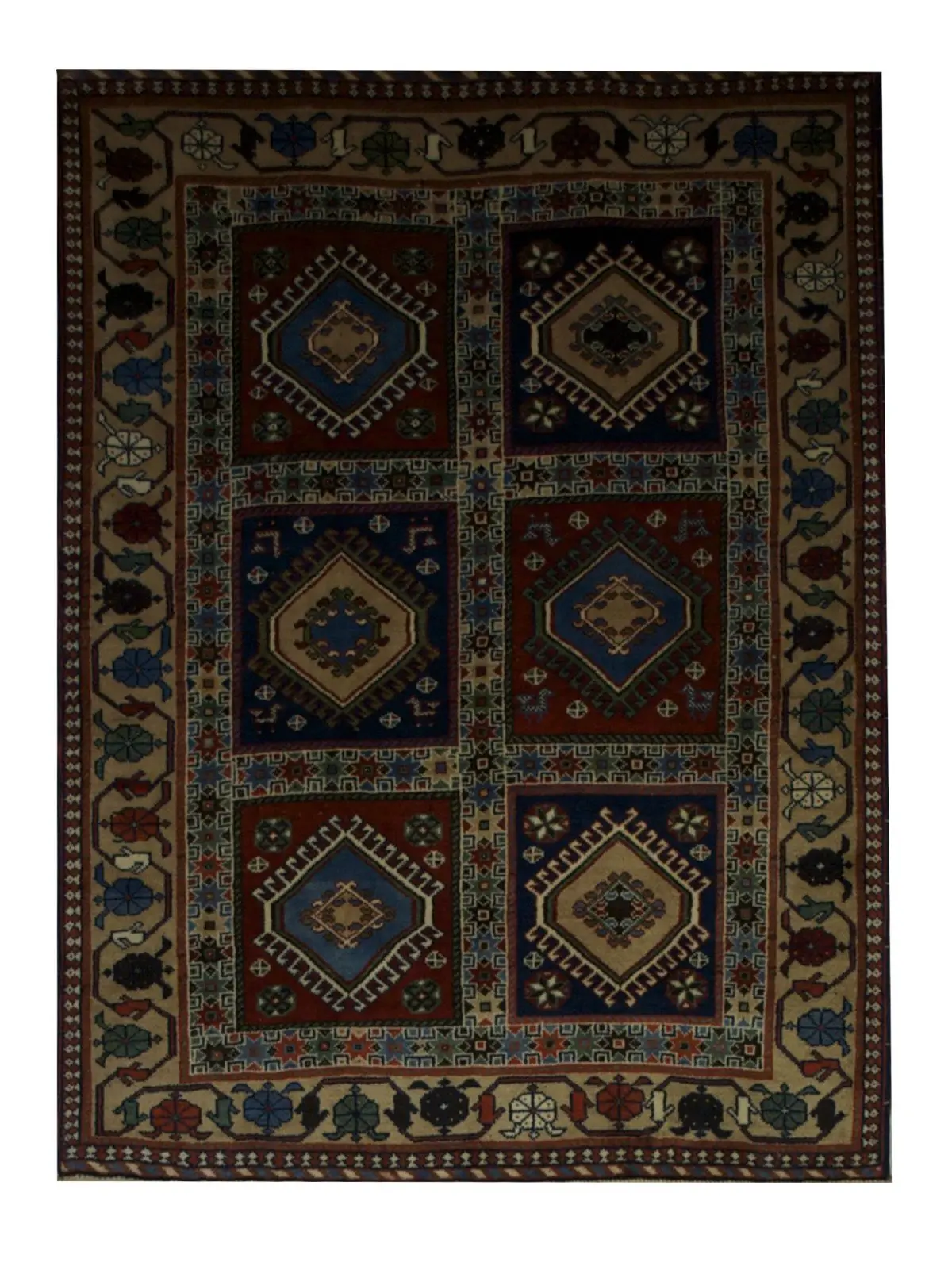Antique Persian Yallameh rug 3' 9" x 5' Handmade Wool Area Rug - Shabahang Royal Carpet