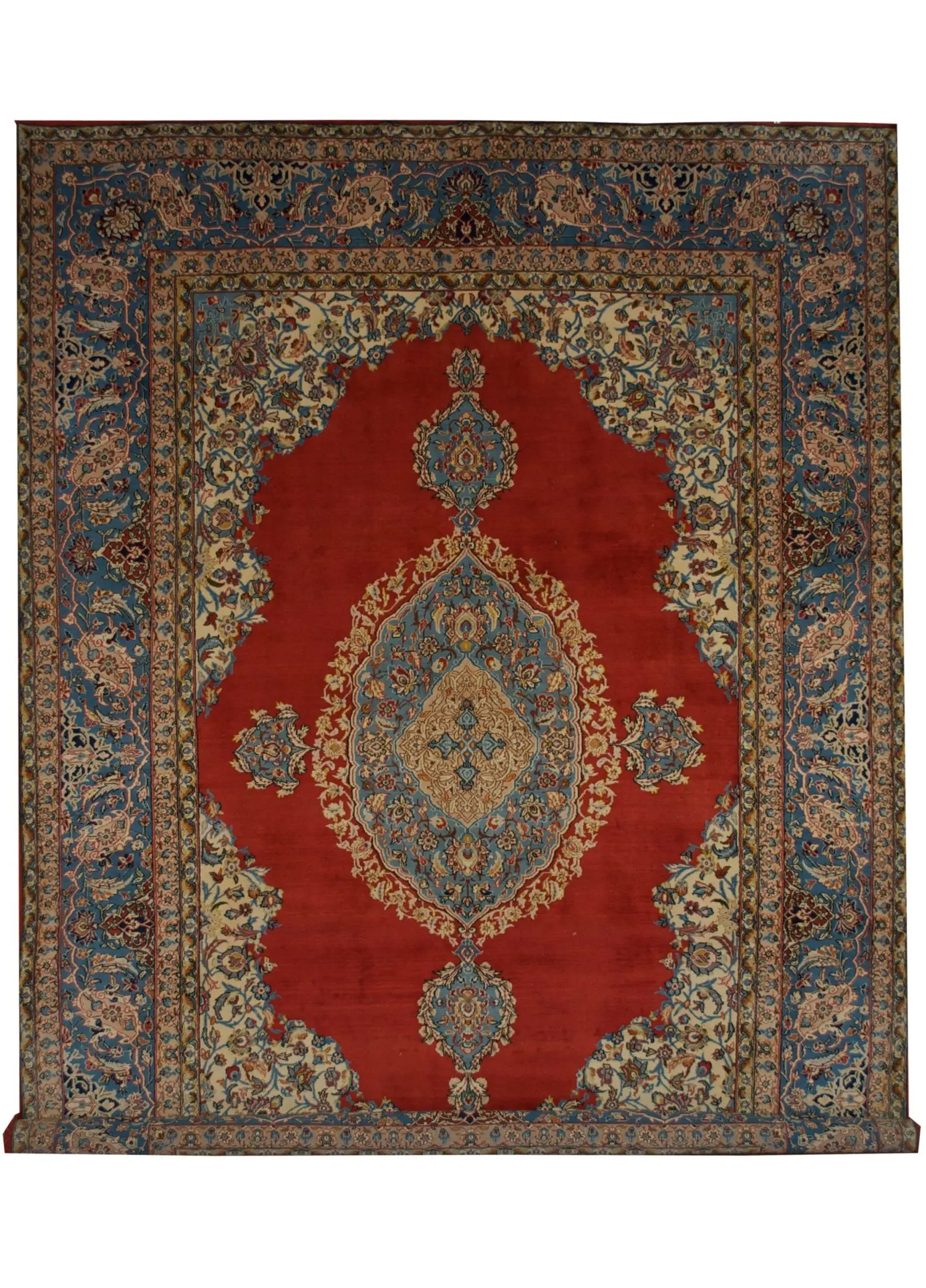 Vintage Persian Qum 8' 5" x 11' 5" Handmade Area Rug