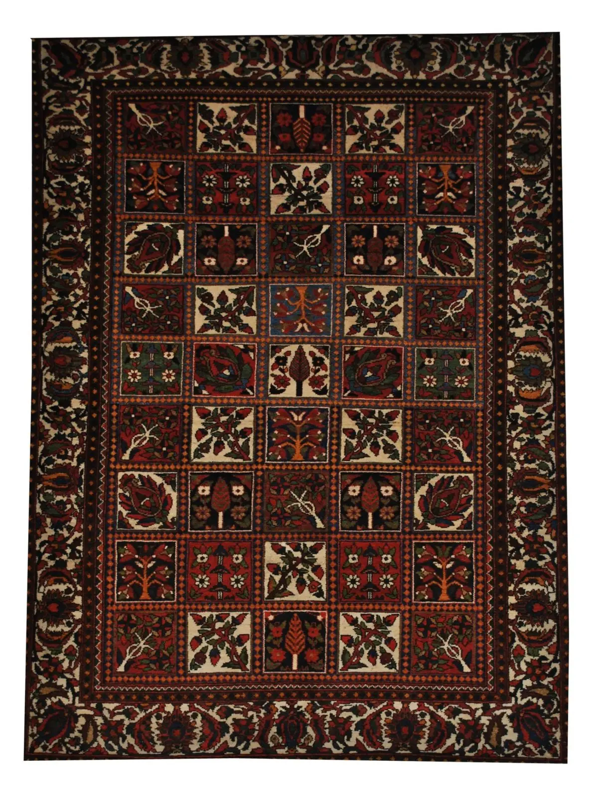 Antique Persian Bakhtiari rug 4' 8" x 6' 10" Handmade Wool Area Rug - Shabahang Royal Carpet