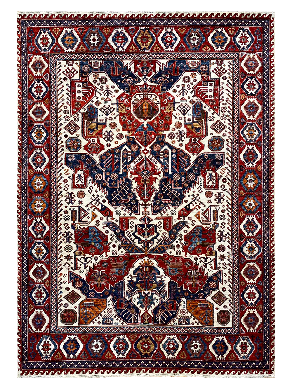 Fine Tribal Kazak 6' 11" x 9' 10" Handmade Area Rug