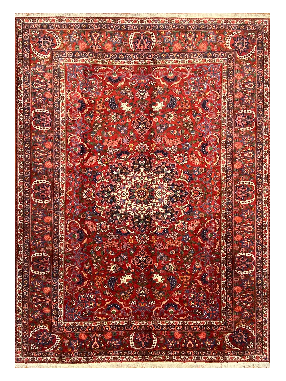 Antique Persian Bakhtiari 9' 4" x 13' Handmade Area Rug