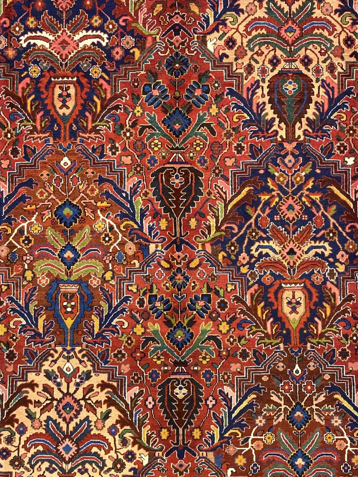 Antique Persian Bakhtiari 10' 8" x 13' Handmade Area Rug