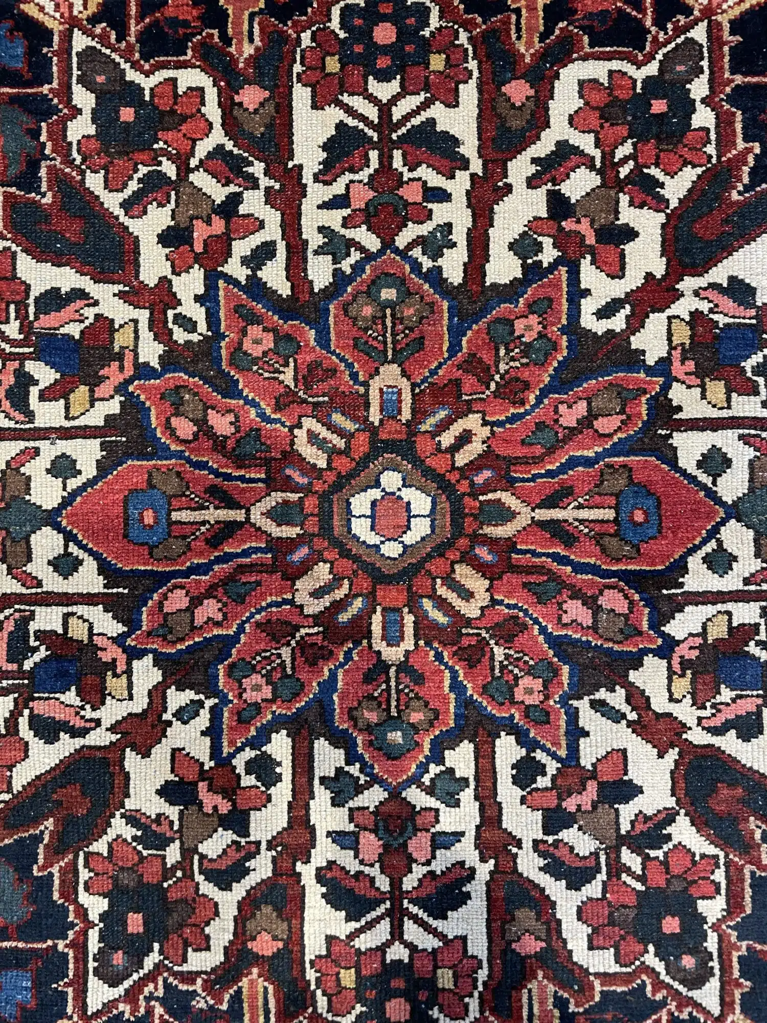 Antique Persian Bakhtiari 12' 11" x 13' 6" Handmade Area Rug