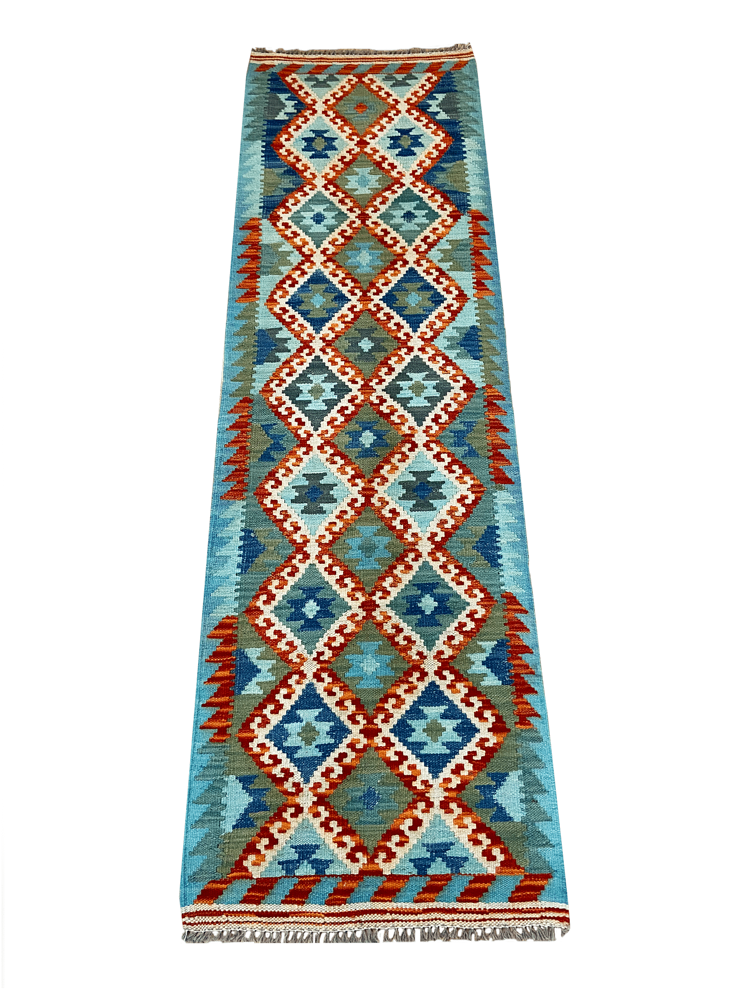 Handmade Colorful Kilim 2' X 6' 7"