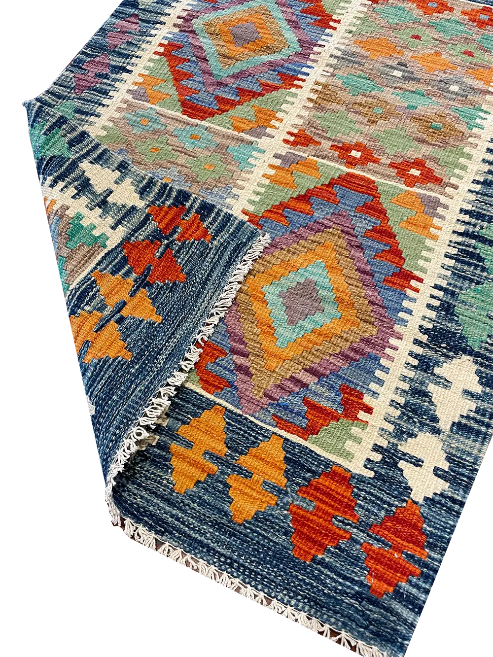Colorful Handmade Kilim Rug 2'10" x 3'11"