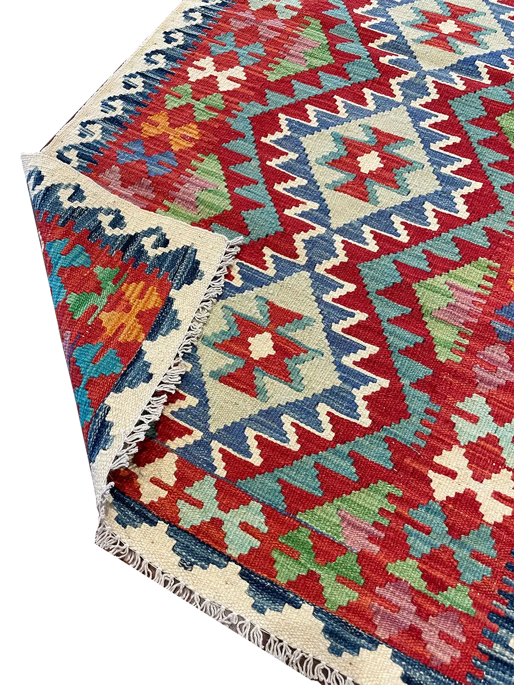 Colorful Handmade Kilim Rug 2'11" x 4'2"
