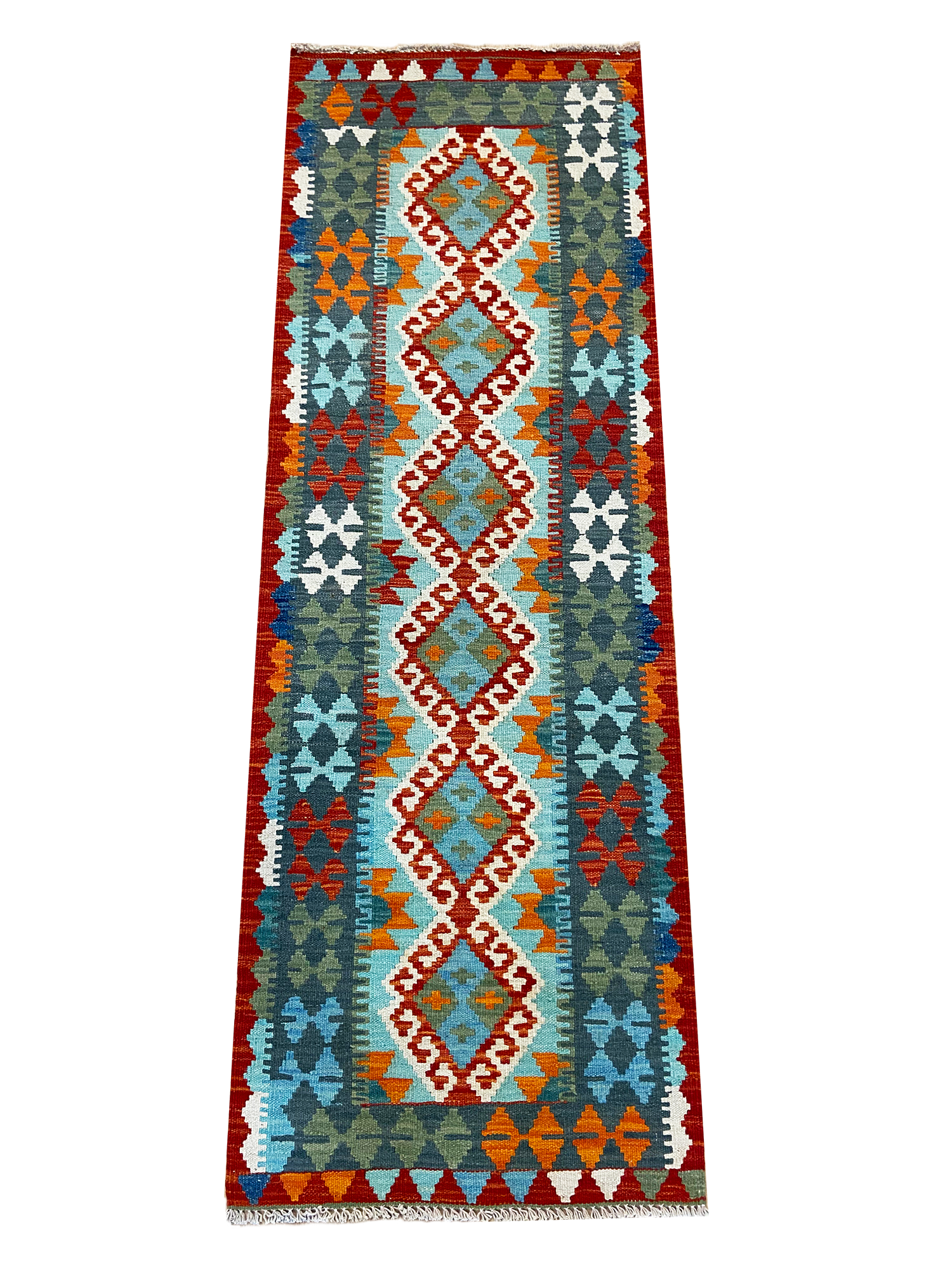 One-of-a-Kind Patil Southwestern Handmade Kilim 2' 2" X 6' 3" Wool Orange Area Rug
