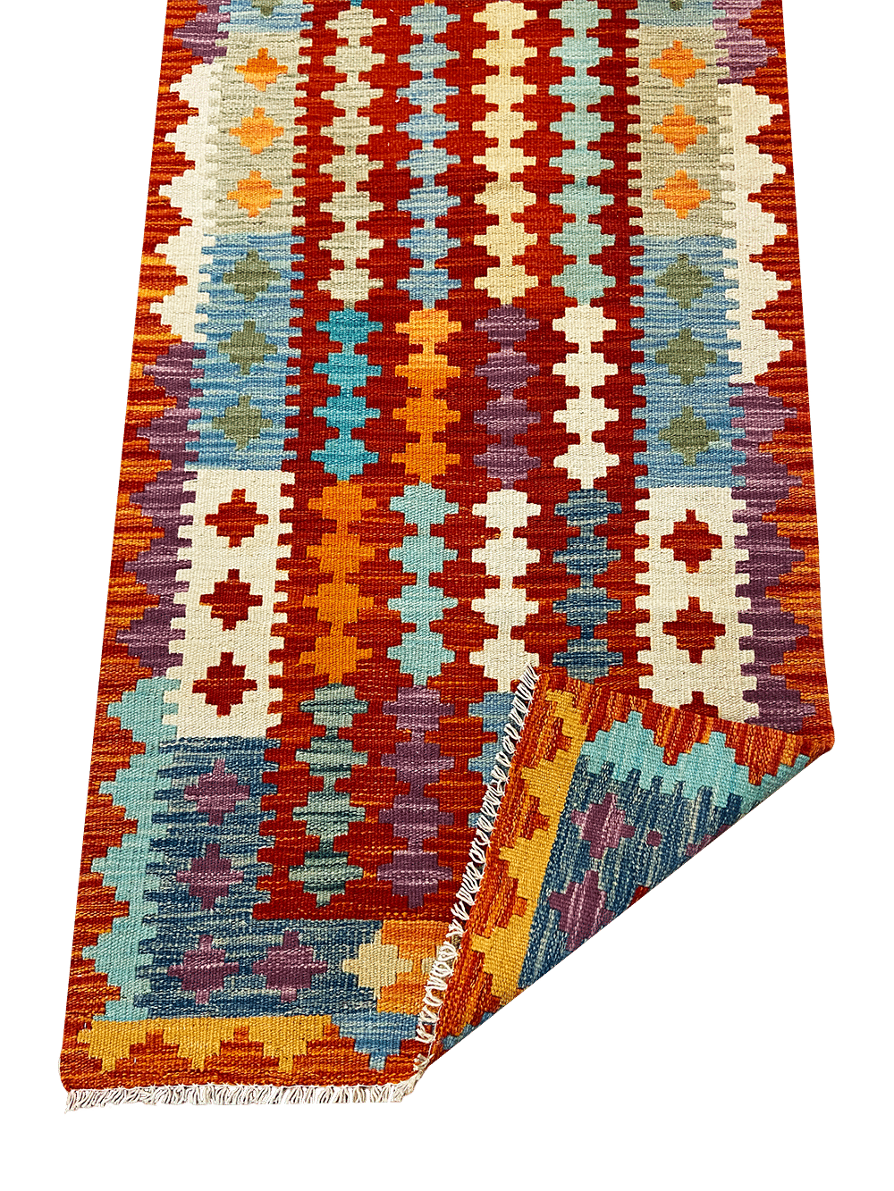 One-of-a-Kind Ulani Southwestern Handmade Kilim 2' 5" X 6' 4" Wool Orange Area Rug