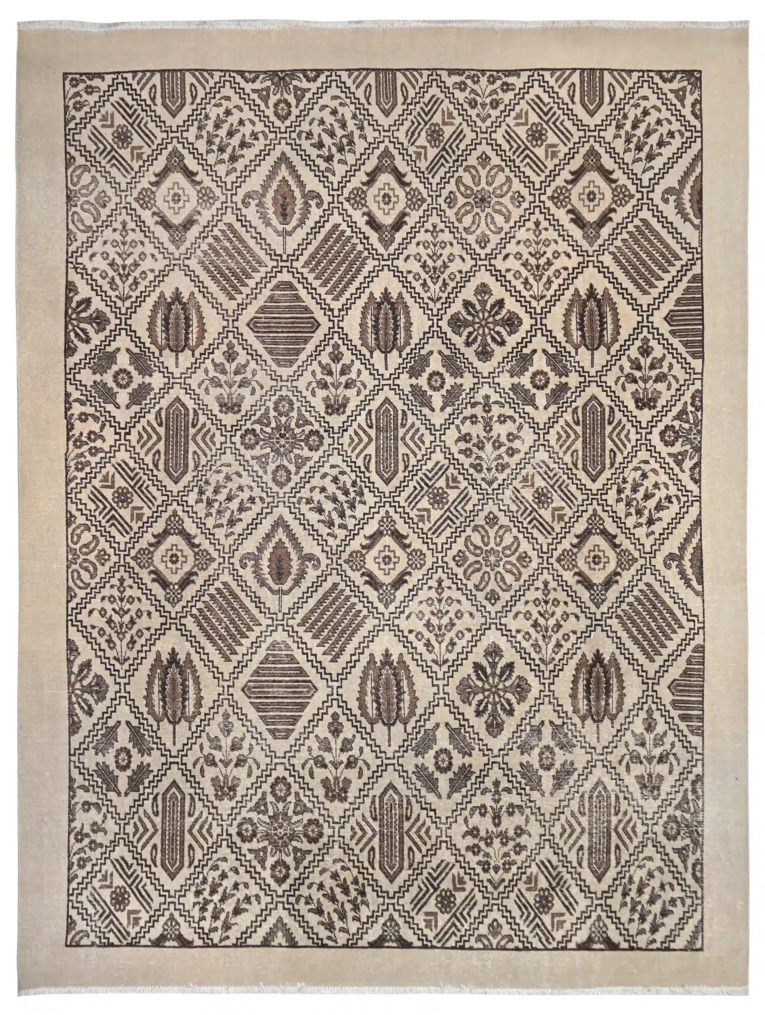 Vintage Persian Tabriz 9' 7" x 12' Handmade Area Rug