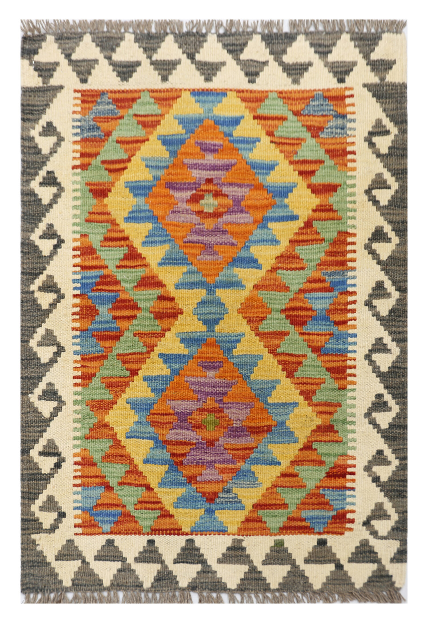 Handmade Colorful Kilim 2' 1" X 3' 1"