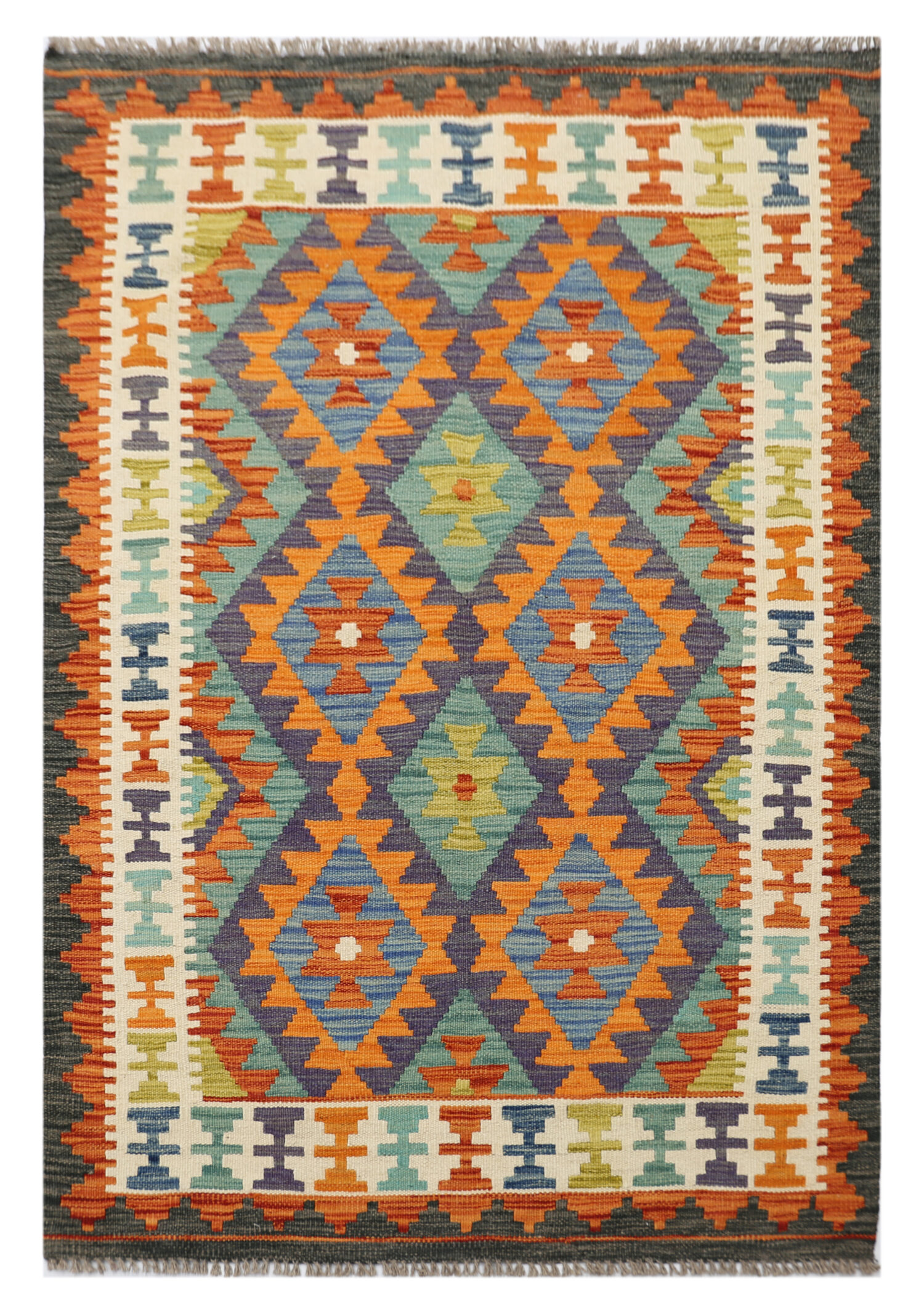 Handmade Colorful Kilim 3' 3" X 5' 1"